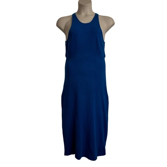 House Of Harlow Knit Open Low Racer Back Teal Blue Size Large Midi Dress NWOT - Picture 9 of 10